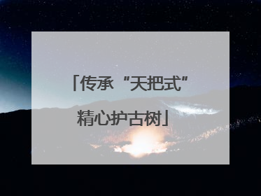传承“天把式” 精心护古树