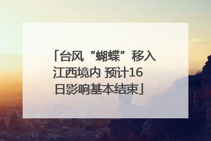 台风“蝴蝶”移入江西境内 预计16日影响基本结束