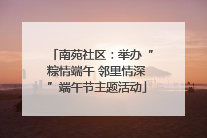 南苑社区：举办“粽情端午 邻里情深”端午节主题活动