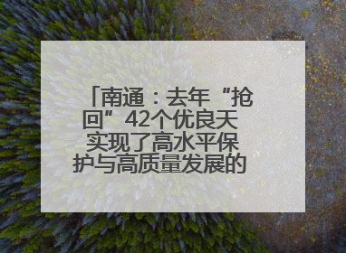 南通：去年“抢回”42个优良天 实现了高水平保护与高质量发展的协同并进