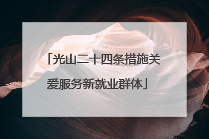 光山二十四条措施关爱服务新就业群体