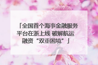 全国首个海事金融服务平台在浙上线 破解航运融资“双重困境”