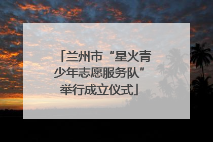 兰州市“星火青少年志愿服务队”举行成立仪式