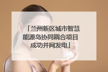 兰州新区城市智慧能源岛协同耦合项目成功并网发电