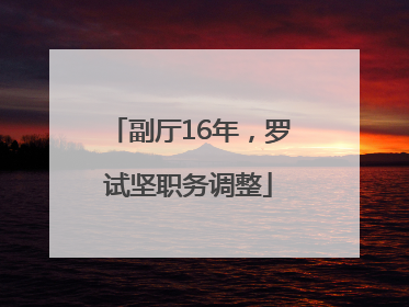 副厅16年，罗试坚职务调整