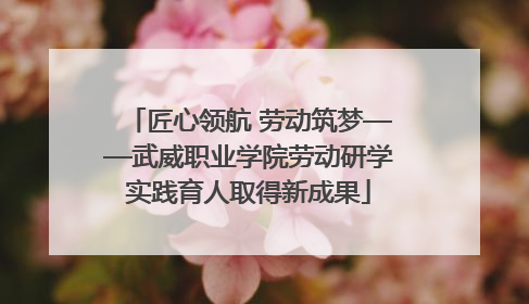 匠心领航 劳动筑梦——武威职业学院劳动研学实践育人取得新成果