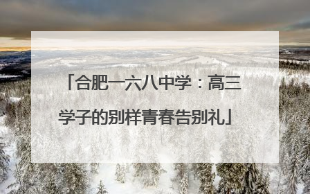 合肥一六八中学：高三学子的别样青春告别礼