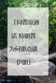 同普京通话 特朗普为何重点谈伊朗
