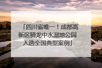 四川省唯一！成都高新区骑龙中水湿地公园入选全国典型案例