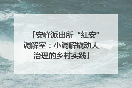安峰派出所“红安”调解室：小调解撬动大治理的乡村实践