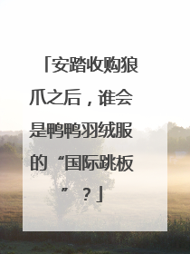 安踏收购狼爪之后，谁会是鸭鸭羽绒服的“国际跳板”？