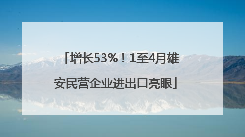 增长53%！1至4月雄安民营企业进出口亮眼