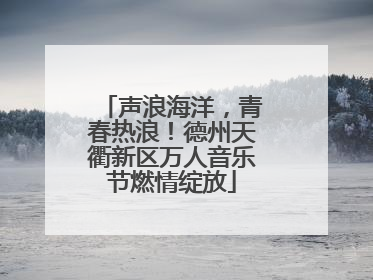 声浪海洋，青春热浪！德州天衢新区万人音乐节燃情绽放