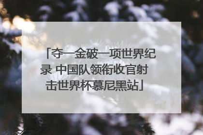 夺一金破一项世界纪录 中国队领衔收官射击世界杯慕尼黑站