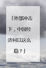 外部冲击下，中国经济何以这么稳？