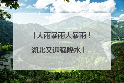 大雨暴雨大暴雨！湖北又迎强降水