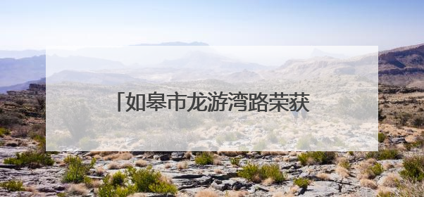 如皋市龙游湾路荣获全国最具人气的路
