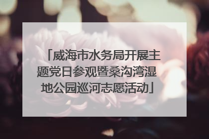 威海市水务局开展主题党日参观暨桑沟湾湿地公园巡河志愿活动