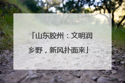 山东胶州：文明润乡野，新风扑面来