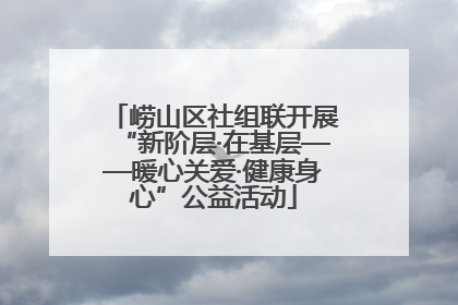 崂山区社组联开展“新阶层·在基层——暖心关爱·健康身心”公益活动