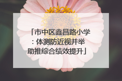 市中区鑫昌路小学：体测防近视并举 助推综合绩效提升
