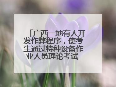 广西一地有人开发作弊程序，使考生通过特种设备作业人员理论考试 131名考生证书被撤销