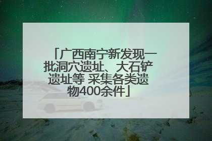 广西南宁新发现一批洞穴遗址、大石铲遗址等 采集各类遗物400余件