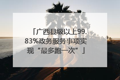 广西县级以上99.83%政务服务事项实现“最多跑一次”