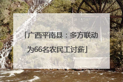 广西平南县：多方联动为66名农民工讨薪
