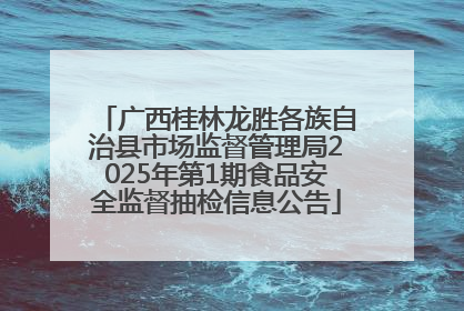 广西桂林龙胜各族自治县市场监督管理局2025年第1期食品安全监督抽检信息公告