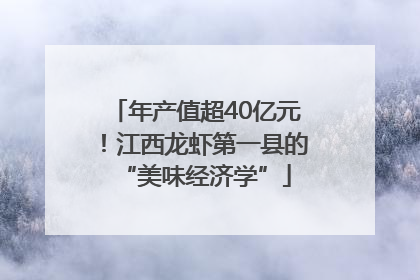 年产值超40亿元！江西龙虾第一县的“美味经济学”