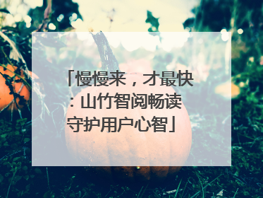 慢慢来，才最快：山竹智阅畅读 守护用户心智