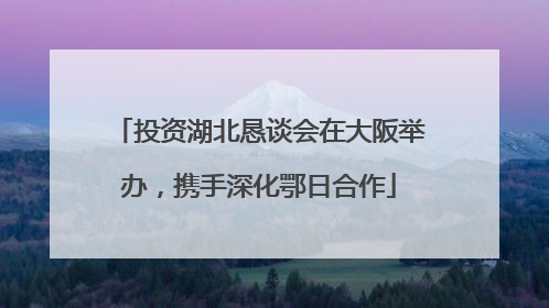 投资湖北恳谈会在大阪举办，携手深化鄂日合作