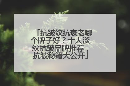 抗皱纹抗衰老哪个牌子好？十大淡纹抗皱品牌推荐，抗皱秘籍大公开