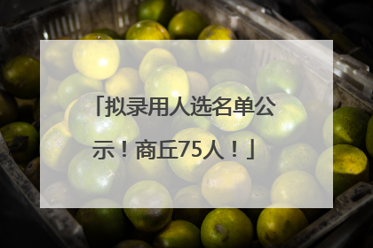 拟录用人选名单公示！商丘75人！