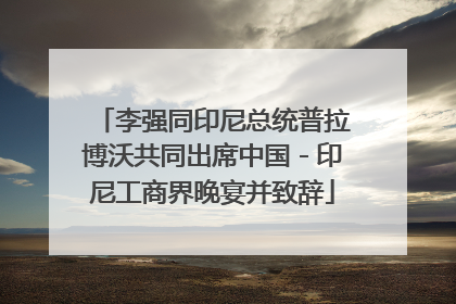 李强同印尼总统普拉博沃共同出席中国－印尼工商界晚宴并致辞