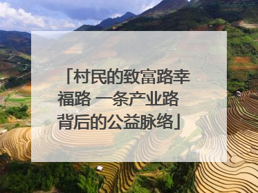 村民的致富路幸福路 一条产业路背后的公益脉络