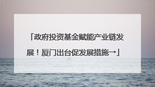 政府投资基金赋能产业链发展！厦门出台促发展措施→