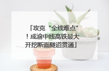 攻克“全线难点”！成渝中线高铁最大开挖断面隧道贯通