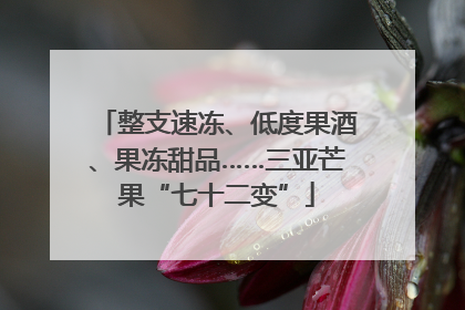整支速冻、低度果酒、果冻甜品……三亚芒果“七十二变”