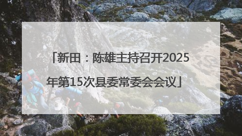 新田：陈雄主持召开2025年第15次县委常委会会议