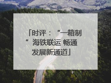 时评：“一箱制”海铁联运 畅通发展新通道