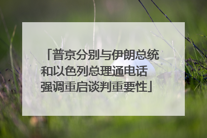 普京分别与伊朗总统和以色列总理通电话 强调重启谈判重要性