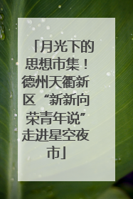 月光下的思想市集！德州天衢新区“新新向荣青年说”走进星空夜市