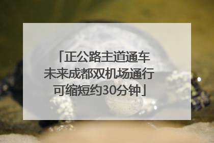 正公路主道通车 未来成都双机场通行可缩短约30分钟