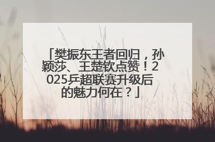 樊振东王者回归，孙颖莎、王楚钦点赞！2025乒超联赛升级后的魅力何在？