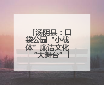 汤阴县：口袋公园“小载体”廉洁文化“大舞台”