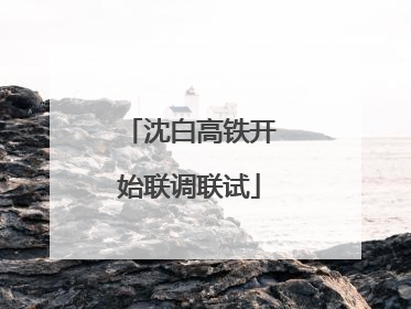 沈白高铁开始联调联试