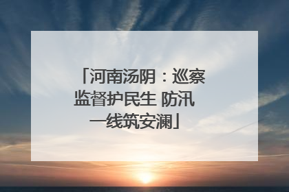 河南汤阴：巡察监督护民生 防汛一线筑安澜
