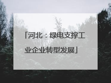 河北：绿电支撑工业企业转型发展